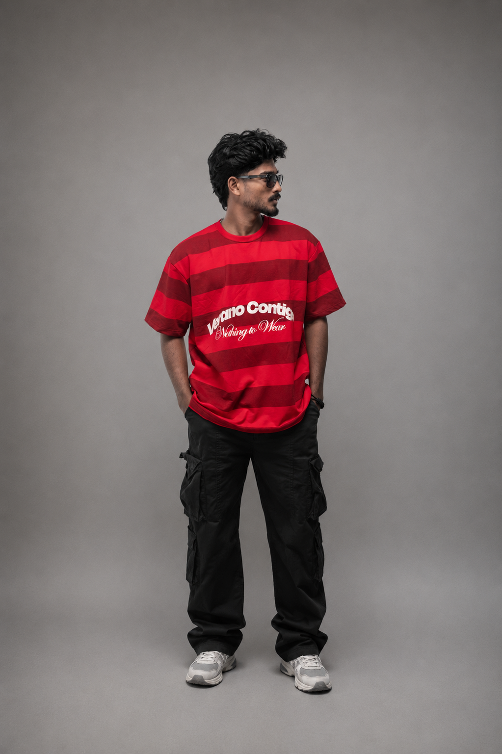 RED & BURGANDY STRIPES T-SHIRT - VERANO CONTIGO