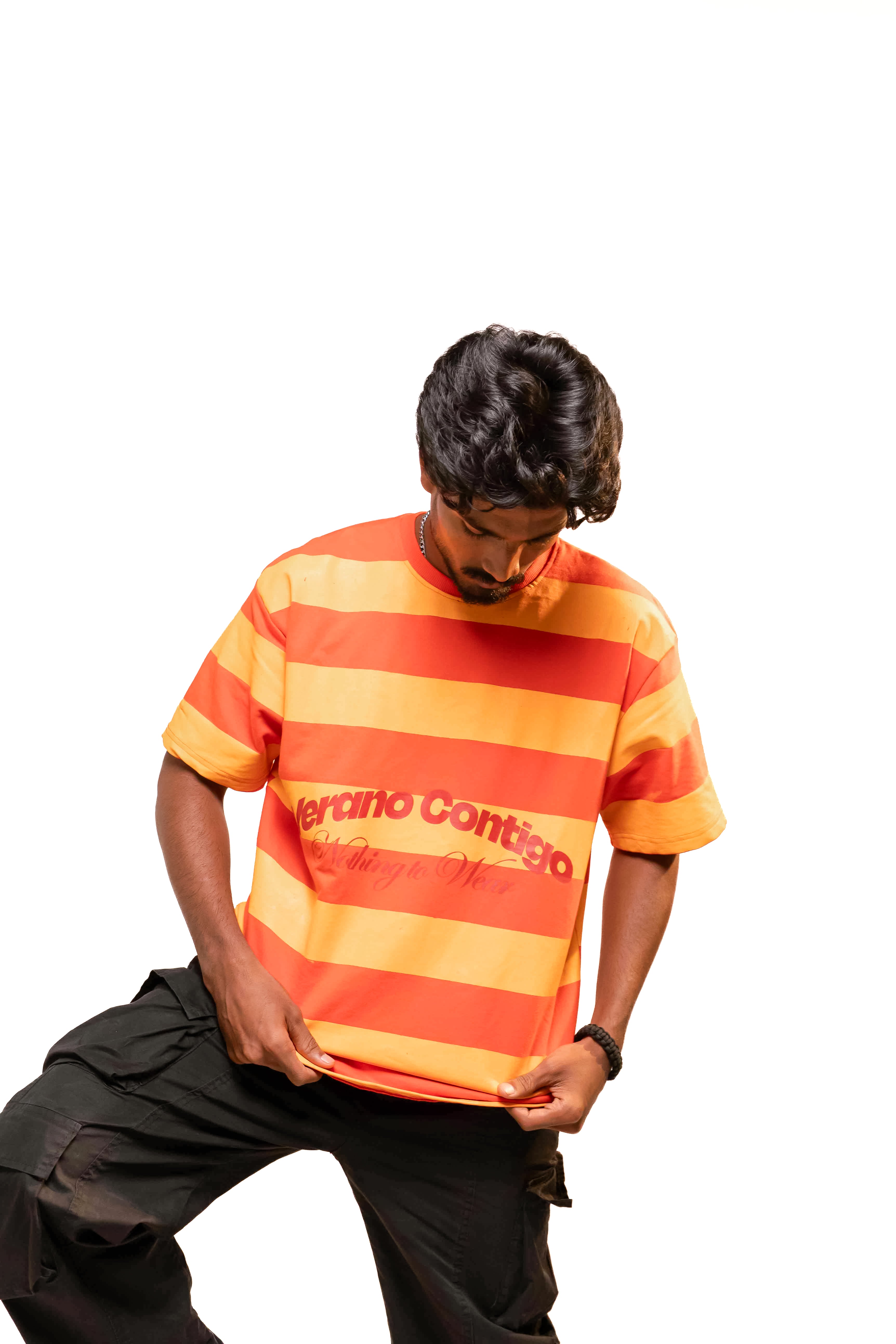 ORANGE & YELLOW STRIPES T-SHIRT - Verano Contigo