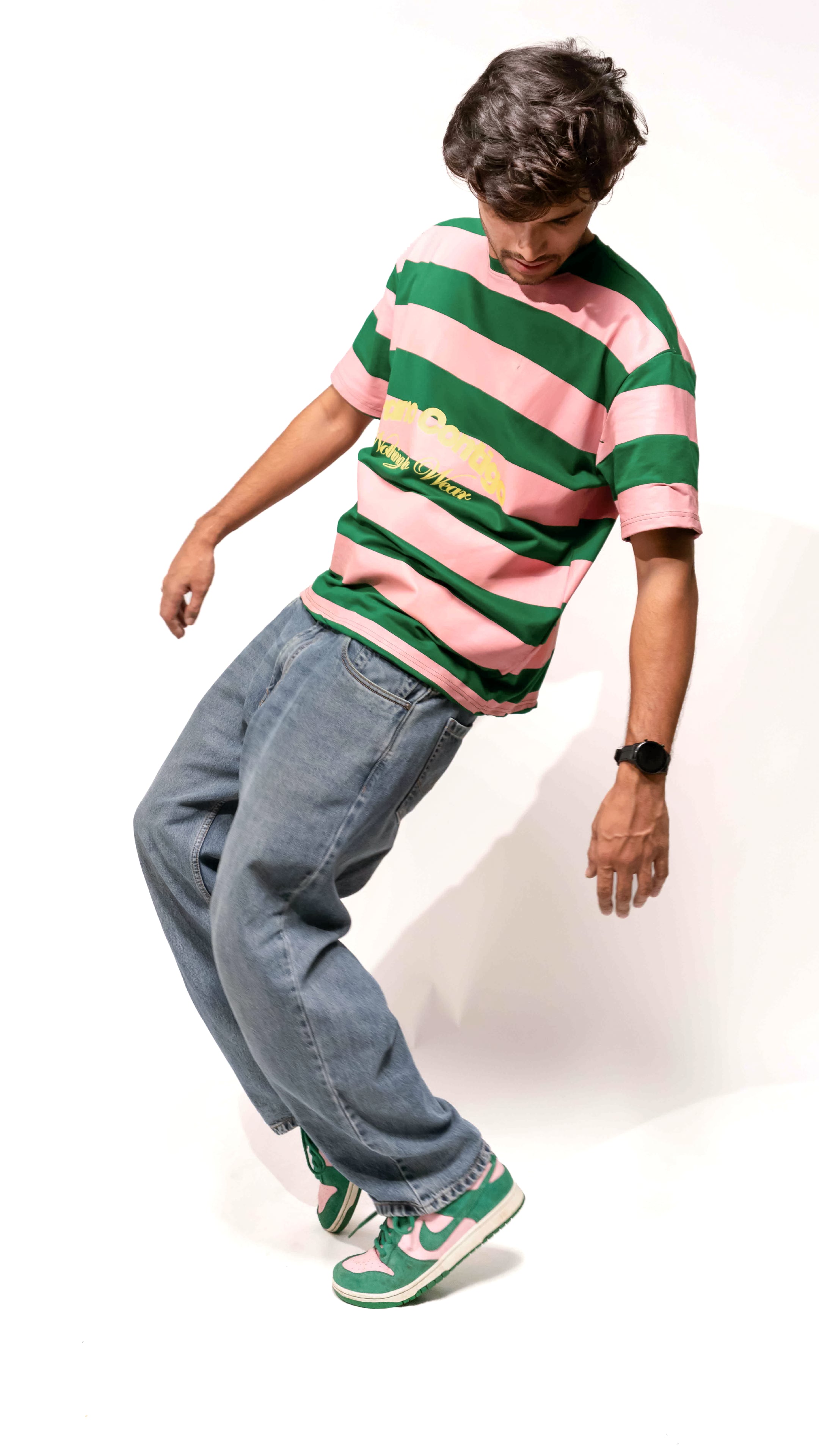PINK & GREEN STRIPES T-SHIRT - VERANO CONTIGO