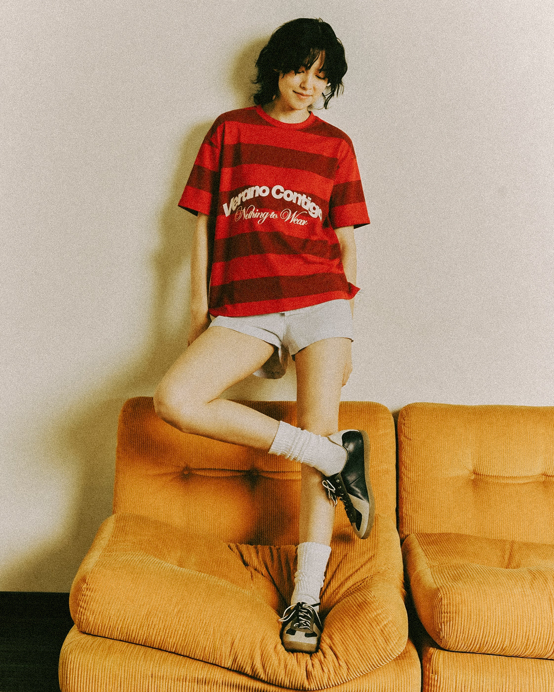 RED & BURGANDY STRIPES T-SHIRT - VERANO CONTIGO