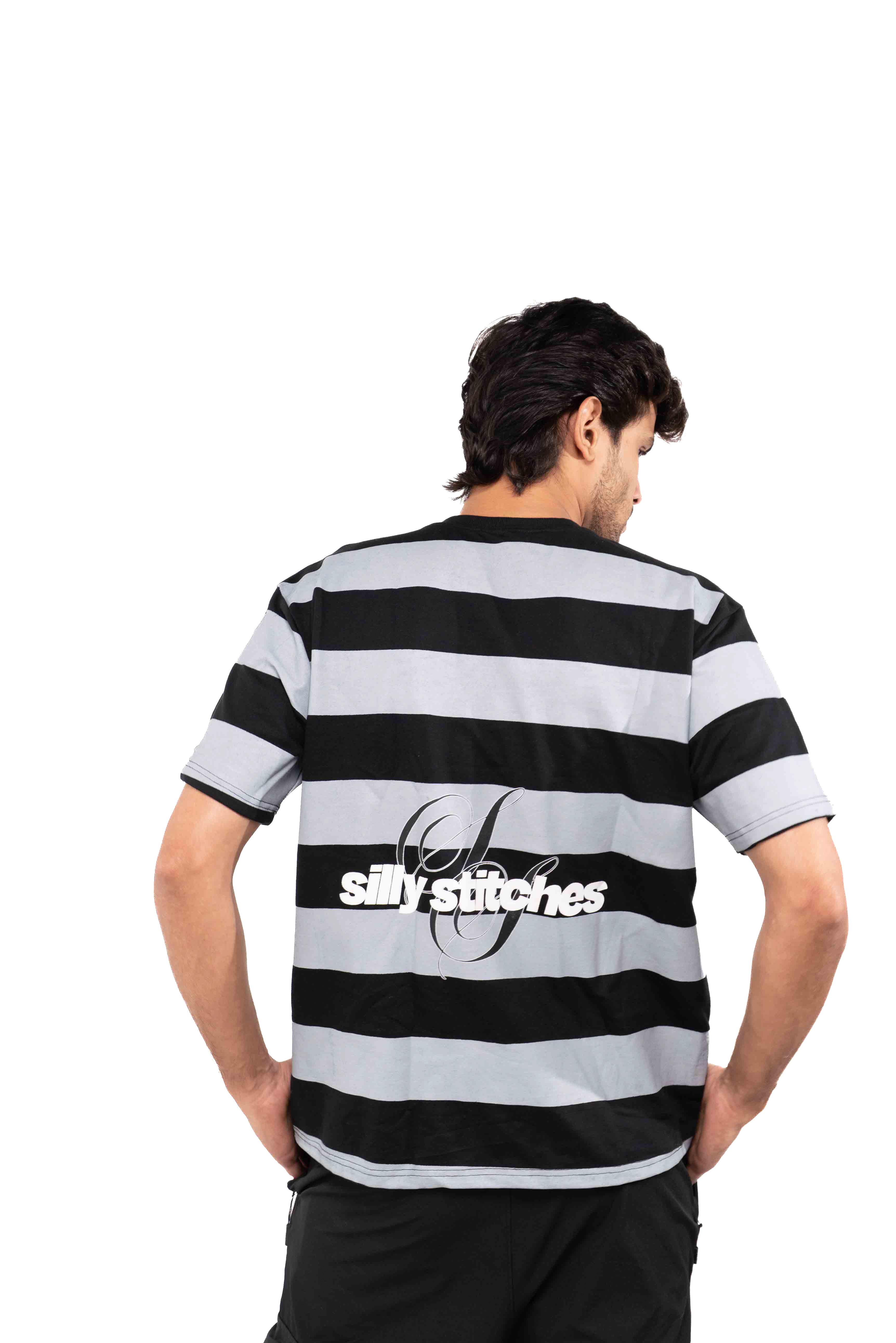 BLACK&GREY STRIPES T-SHIRT - VERANO CONTIGO