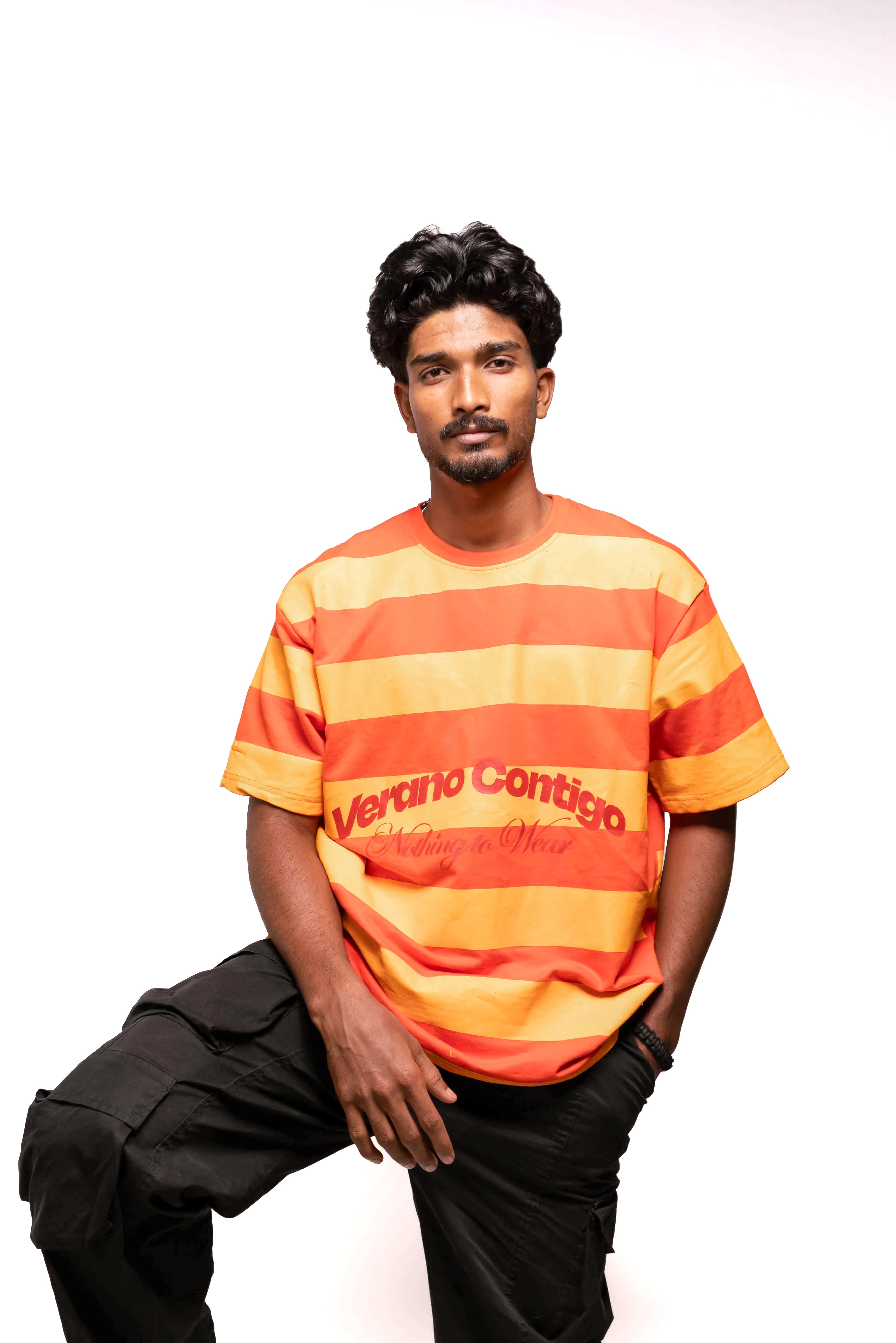 ORANGE & YELLOW STRIPES T-SHIRT - Verano Contigo