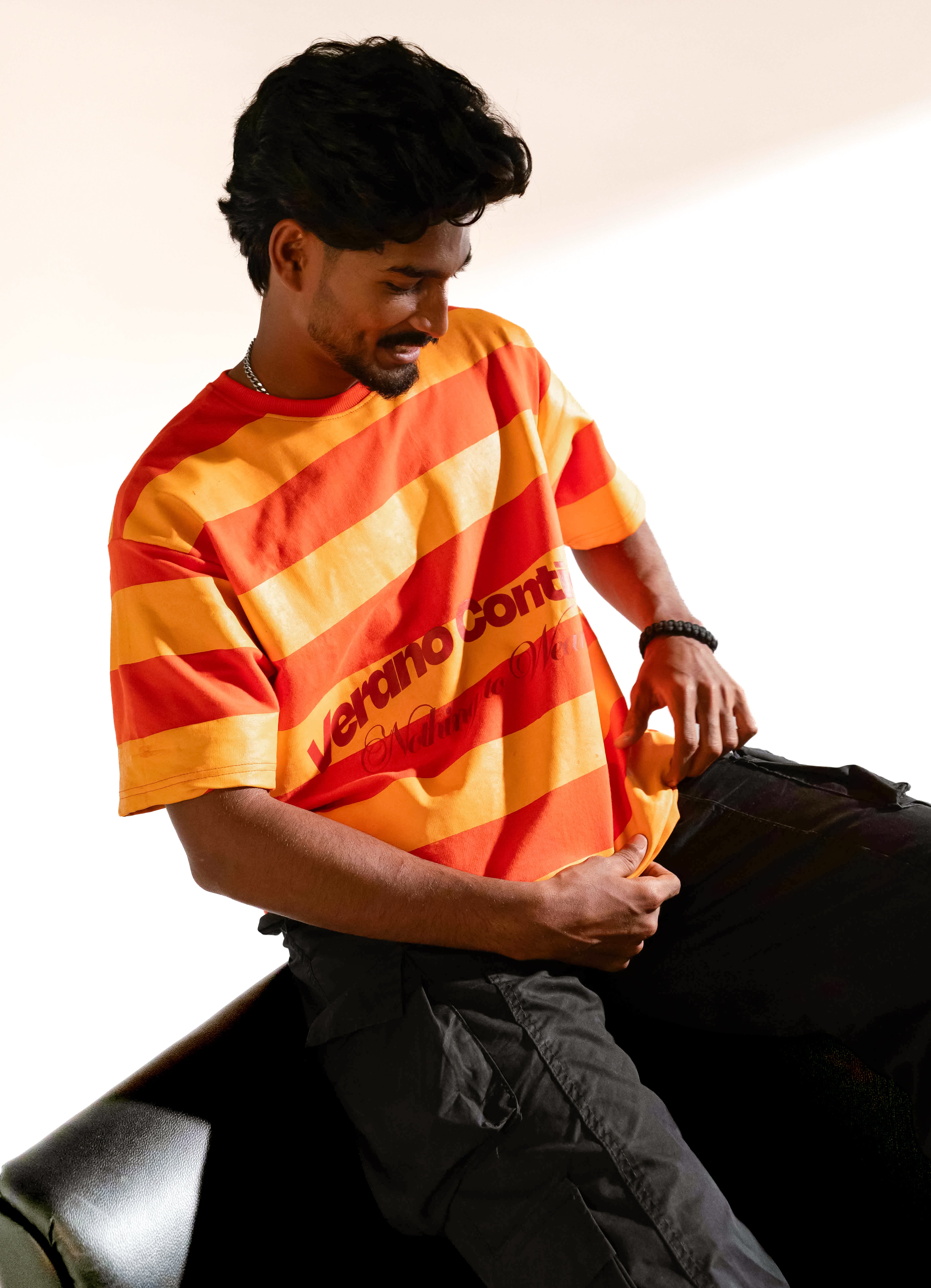 ORANGE & YELLOW STRIPES T-SHIRT - Verano Contigo